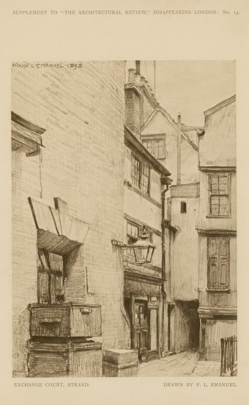 Exchange Court on the Strand (rytina) od Frank Lewis Emanuel