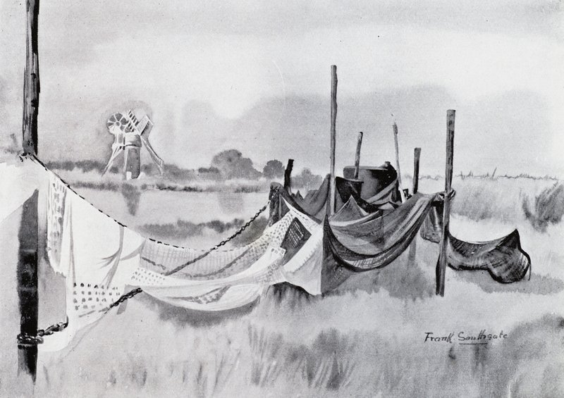 Norfolk Broads: An Eel-Sett (litho) od Frank Southgate