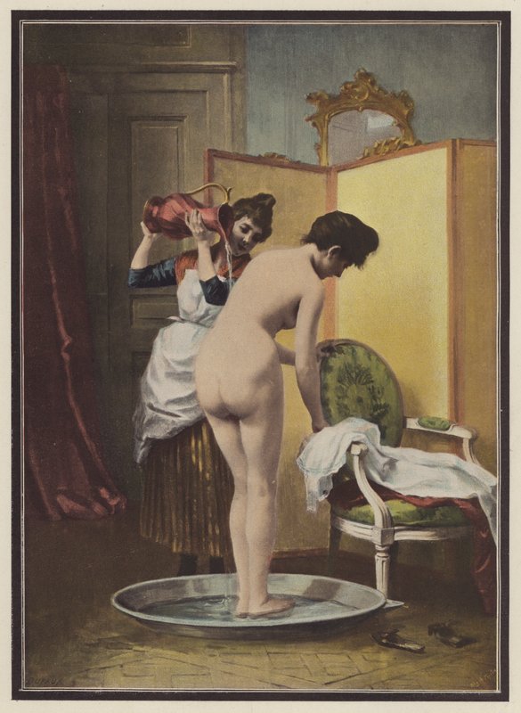 Žena na toaletě (barva litho) od Frederic Dufaux