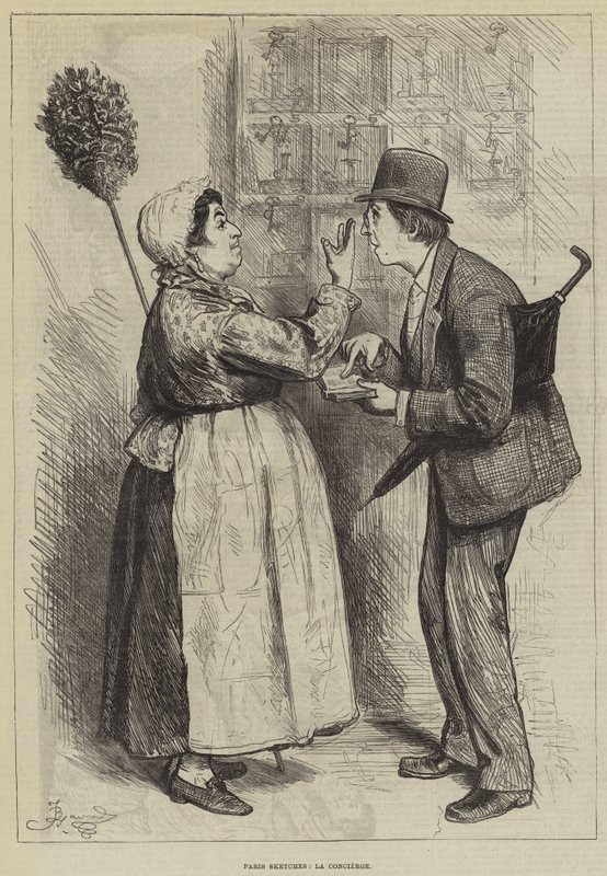 Paris Sketches, La Concierge od Frederick Barnard
