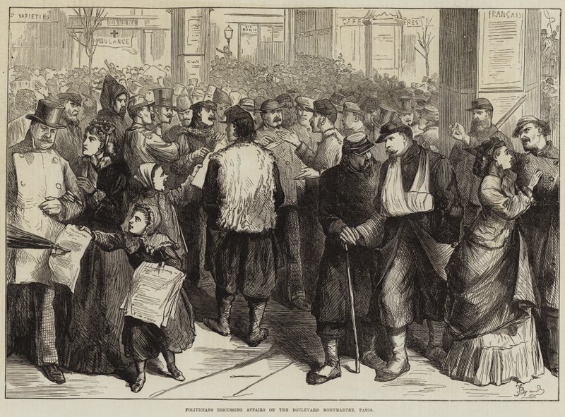 Politici diskutující o věcech na Boulevard Montmartre v Paříži od Frederick Barnard