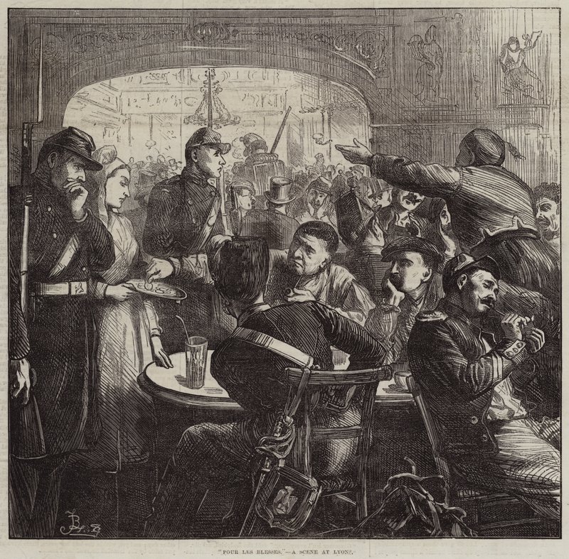 Pour les Blesses, scéna v Lyonu od Frederick Barnard