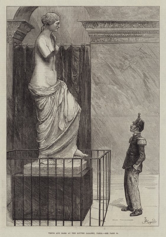 Venuše a Mars v galerii Louvre v Paříži od Frederick Barnard