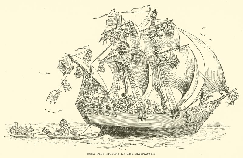 Pravdivý obrázek lodi Mayflower od Frederick Burr Opper