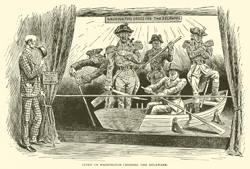Studie Washingtonova přejezdu přes řeku Delaware od Frederick Burr Opper