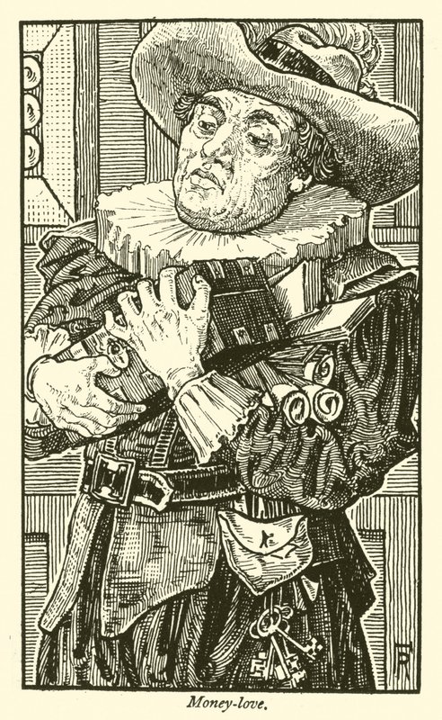 Láska k penězům (rytina) od Frederick Hurten Rhead