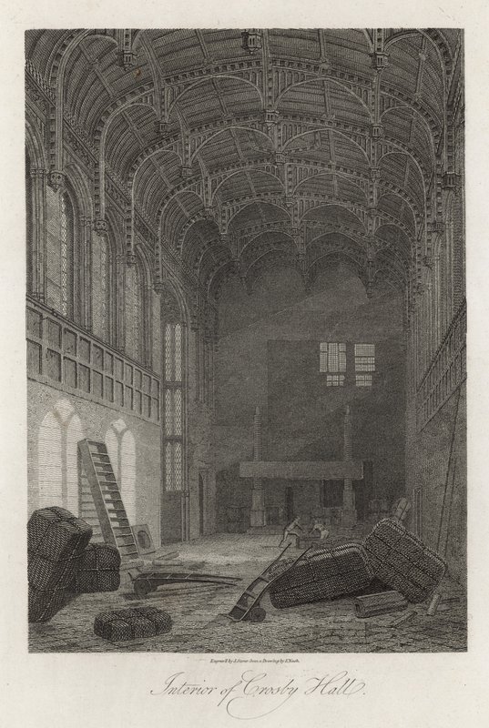Interiér Crosby Hall od Frederick Nash