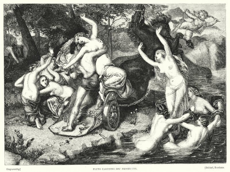 Pluto odnáší Proserpinu (rytina) od Frederick Richard Pickersgill