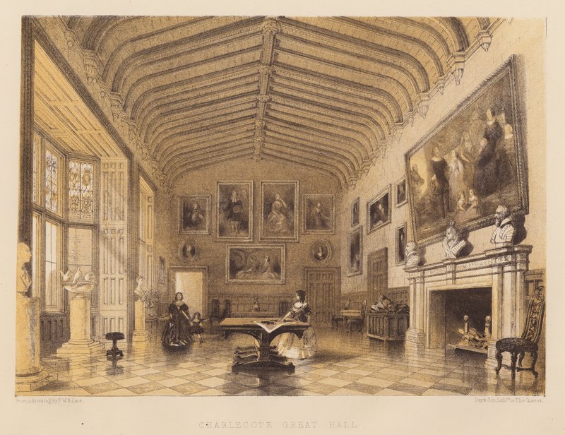 Charlecote Great Hall (akvatinta) od Frederick William Hulme
