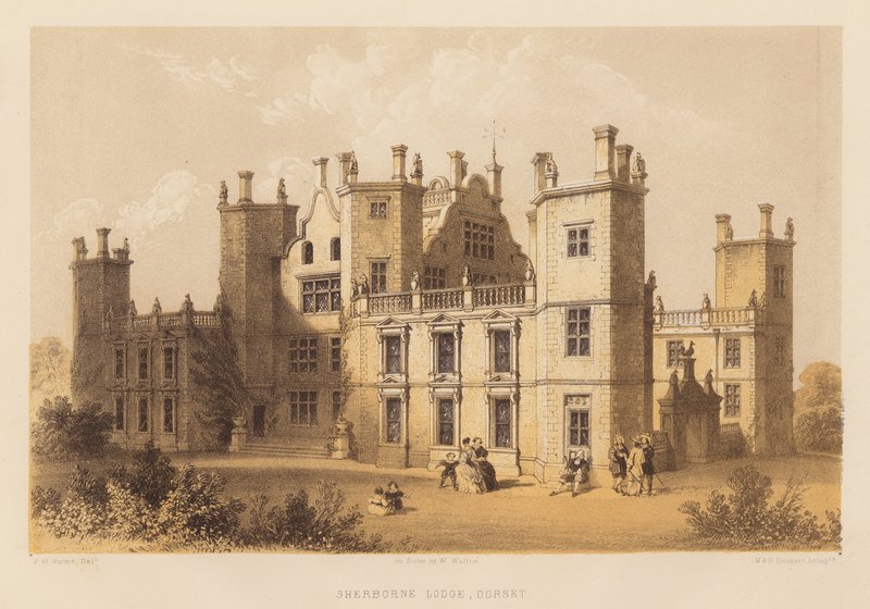 Sherborne Lodge, Dorset (akvatinta) od Frederick William Hulme