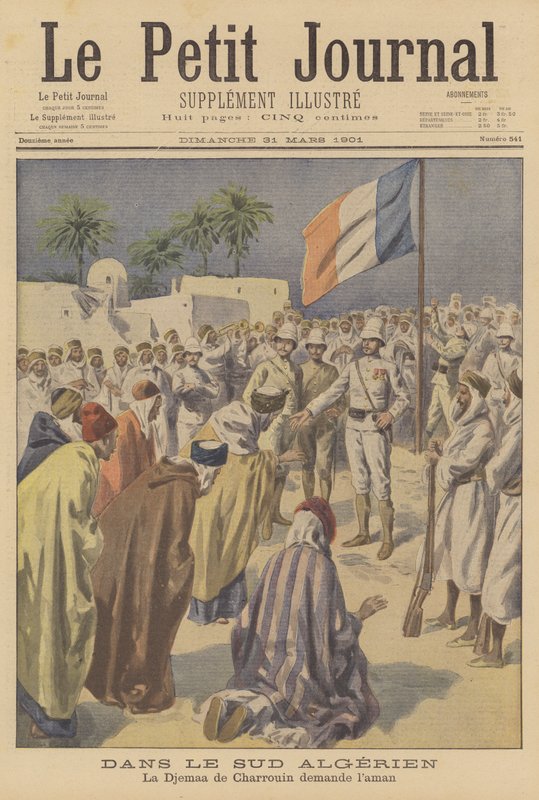 Šéf rebelů vzdávající se Francouzům v jižním Alžírsku od French School