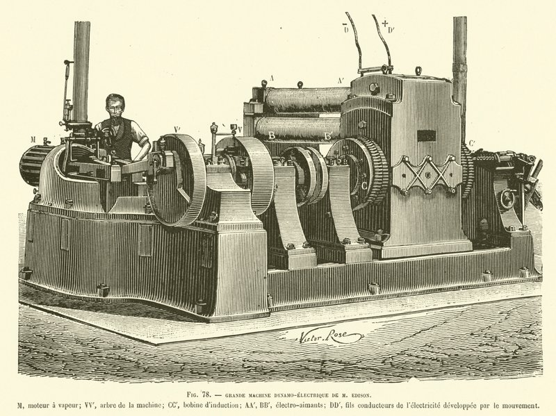 Velký dynamoelektrický stroj M. Edisona od French School