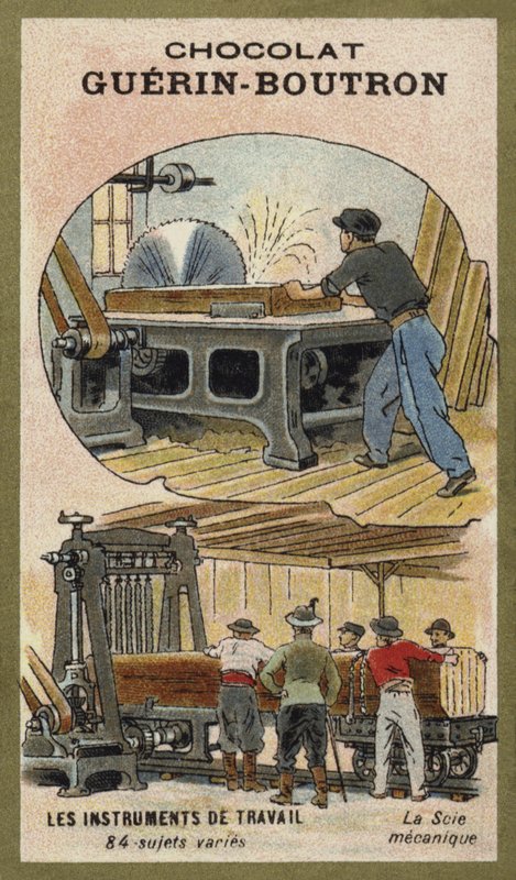 Mechanické pily (chromolitho) od French School