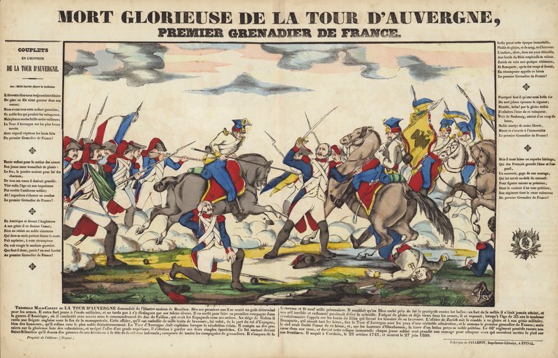 Morte Glorieuse De La Tour DAuvergne, první granátník z Francie od French School