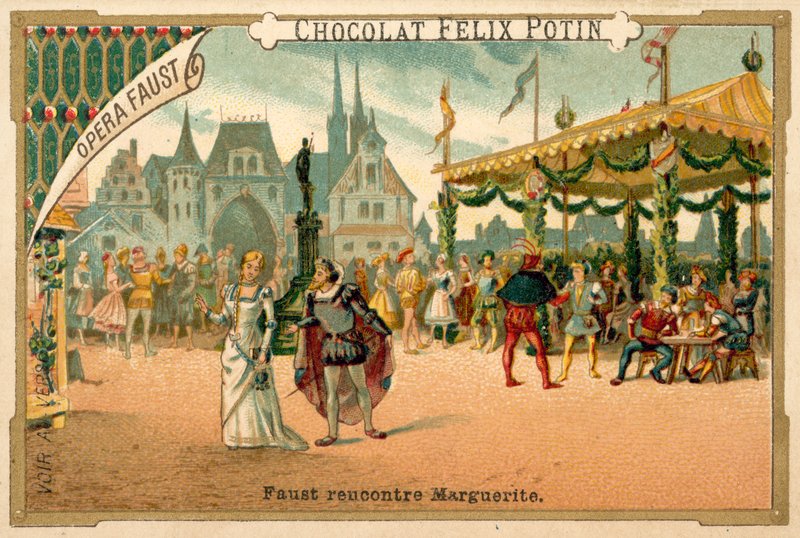 Scéna z Fausta, opery Charlese Gounoda od French School