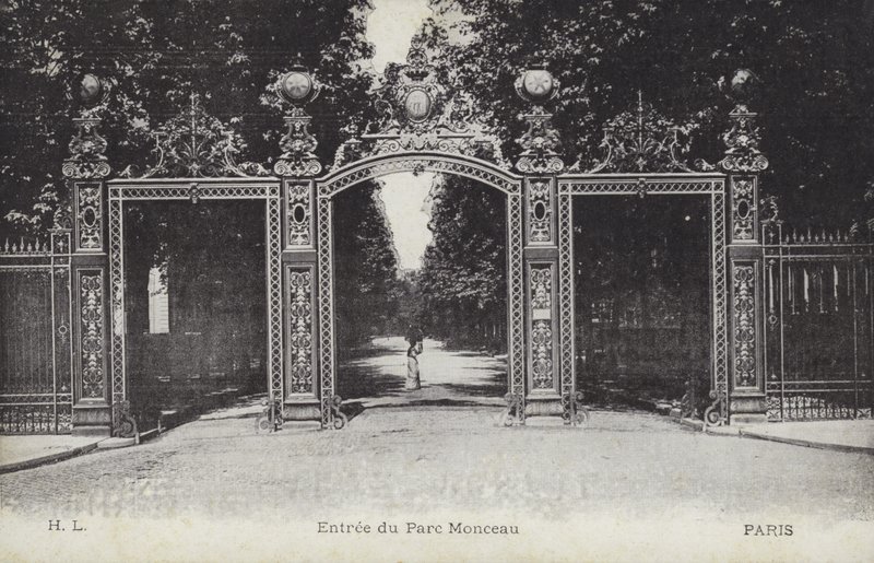 Vstup, Parc Monceau, Paříž (černobílá fotografie) od French Photographer