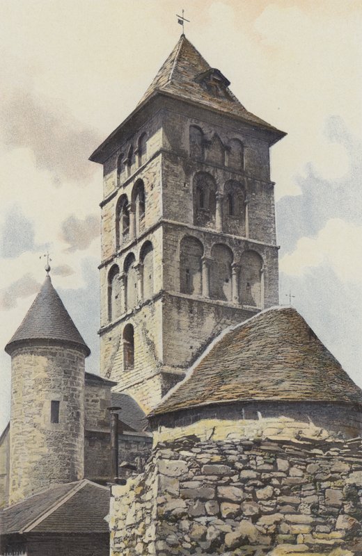 Livernon, kostel, zvonice a apsida od French Photographer
