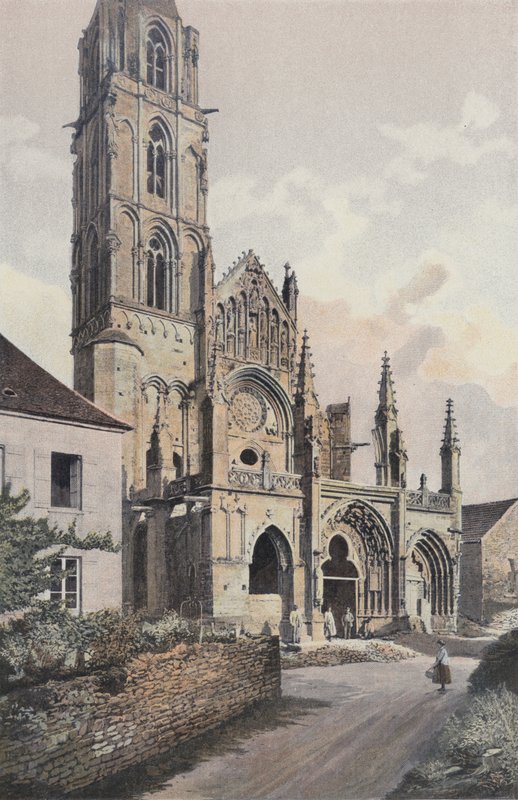 Saint-Pere-sous-Vezelay, kostel, SZ fasáda (před restaurováním) od French Photographer