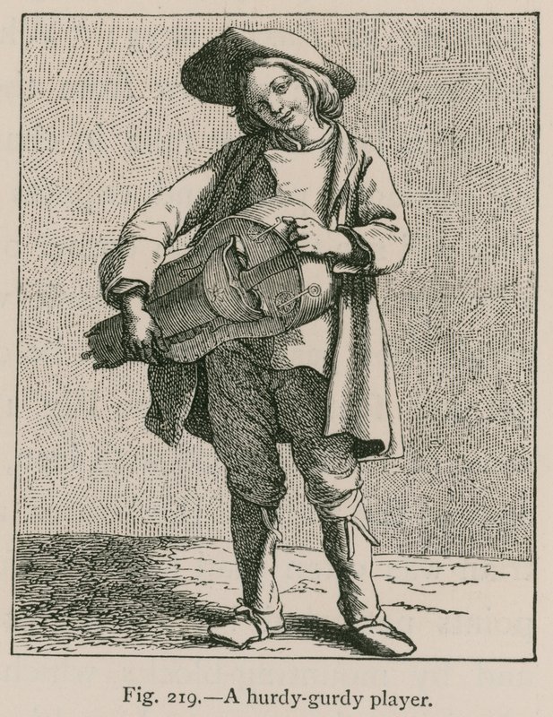 Hráč Hurdy-Gurdy od French School