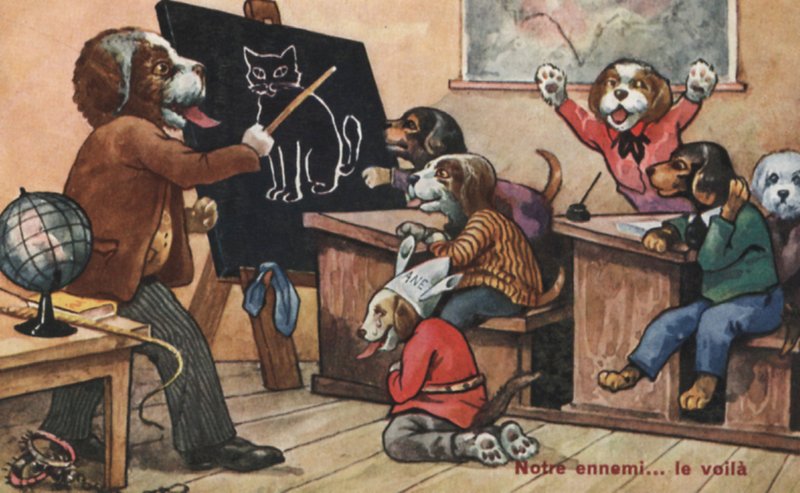 Učebna psů (barva lito) od French School