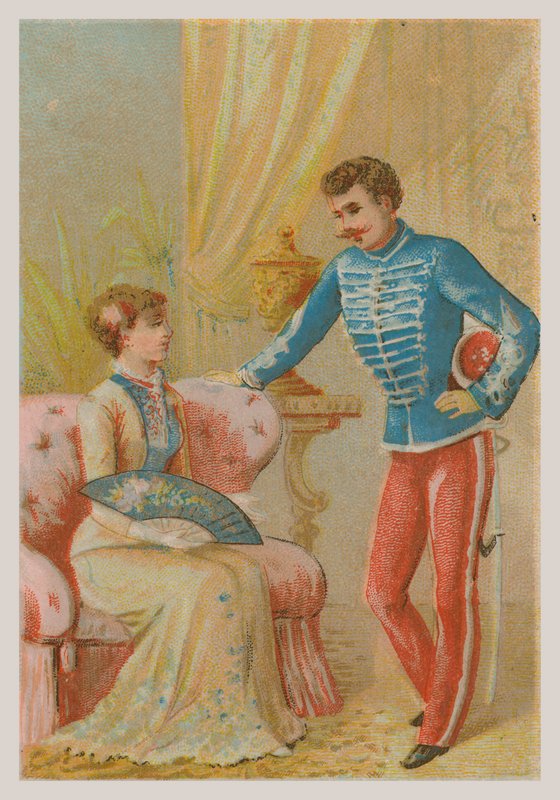 Voják a dáma od French School