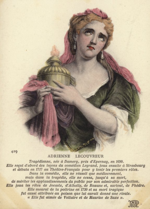 Adrienne Lecouvreur (barevná rytina) od French School