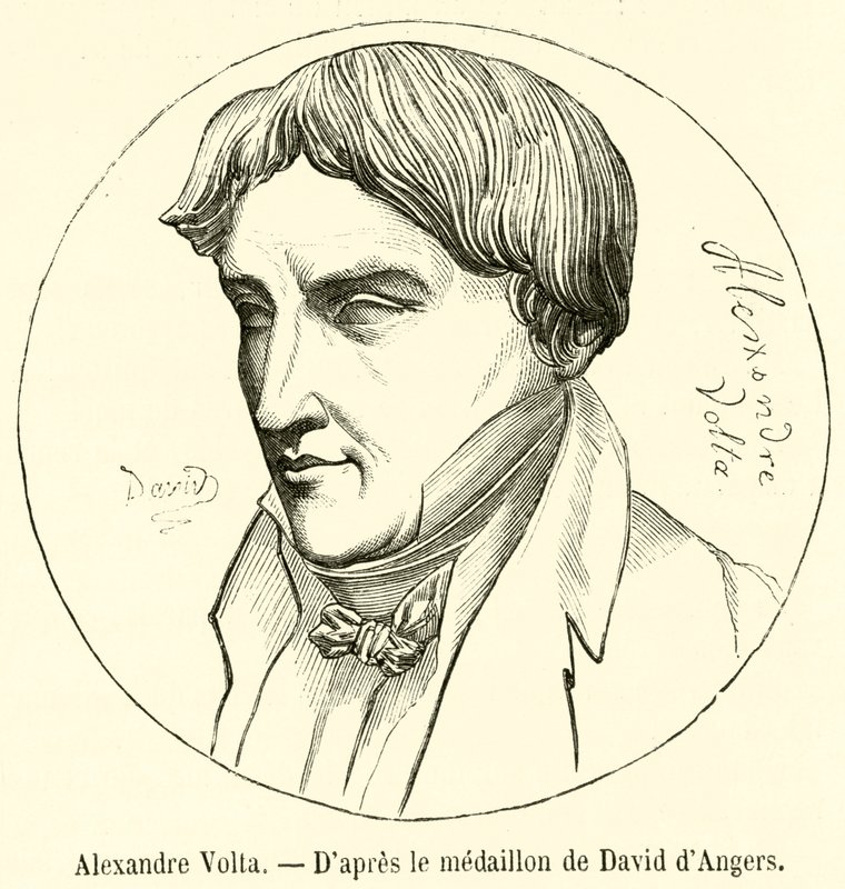 Alexandre Volta (rytina) od French School