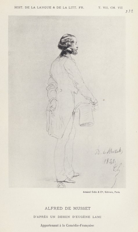 Alfred De Musset (litho) od French School
