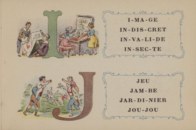Falieres fosfátová abeceda (barevná lito) od French School