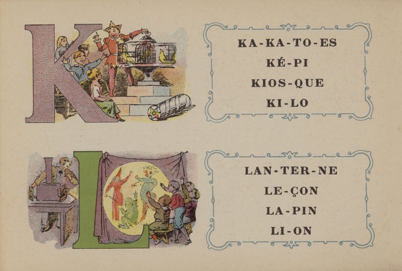 Falieres fosfátová abeceda (barevná lito) od French School