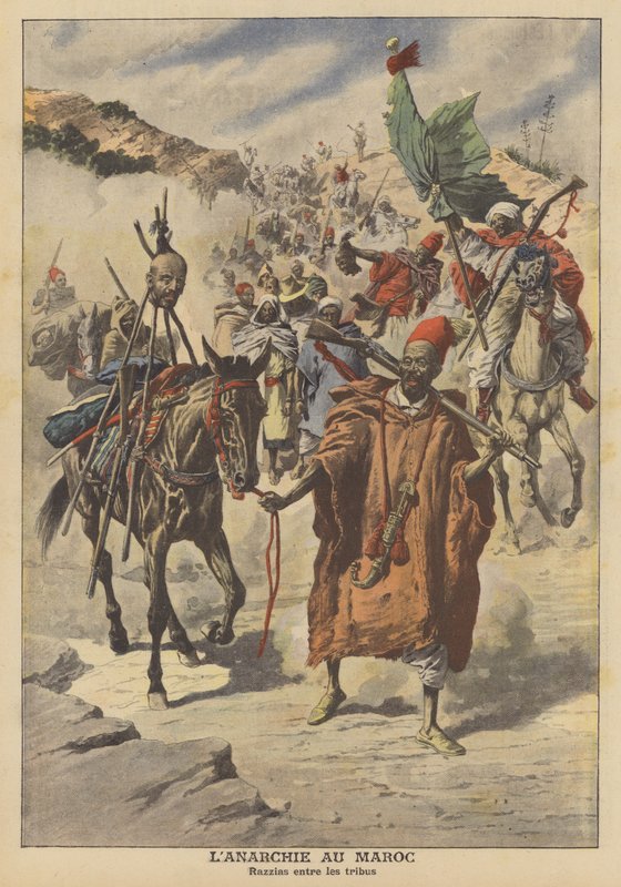 Anarchie v Maroku (barva litho) od French School