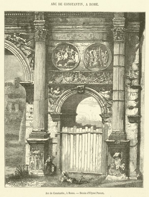 Arc de Constantin, Řím (rytina) od French School