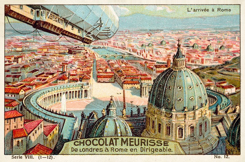 Přílet do Říma (chromolitho) od French School