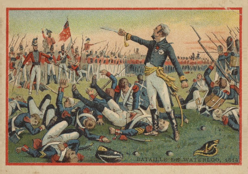 Bitva u Waterloo v roce 1814 od French School
