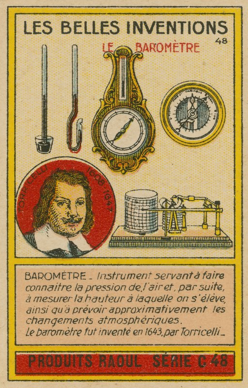 Krásná karta vynálezů, barometry od French School