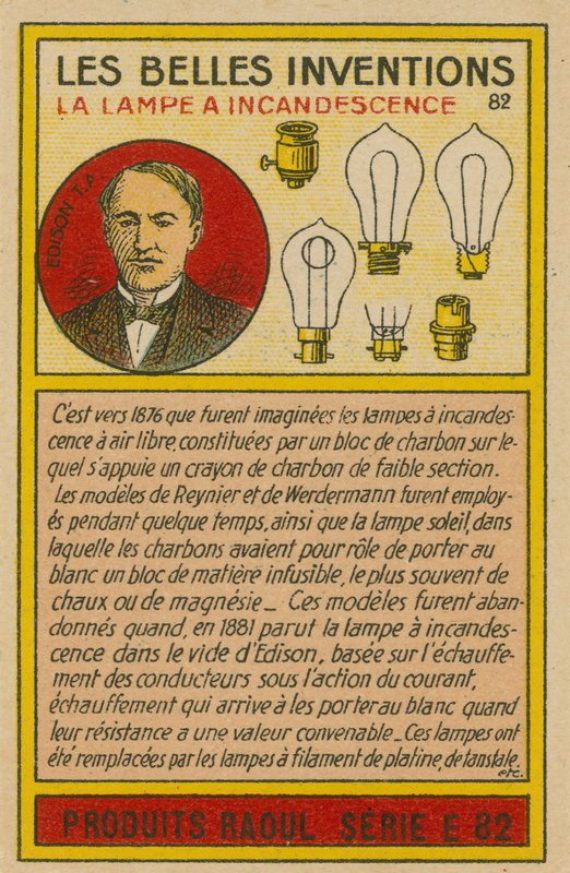 Krásná karta vynálezů, žárovky od French School