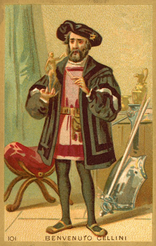 Benvenuto Cellini , italský umělec (chromolitho) od French School