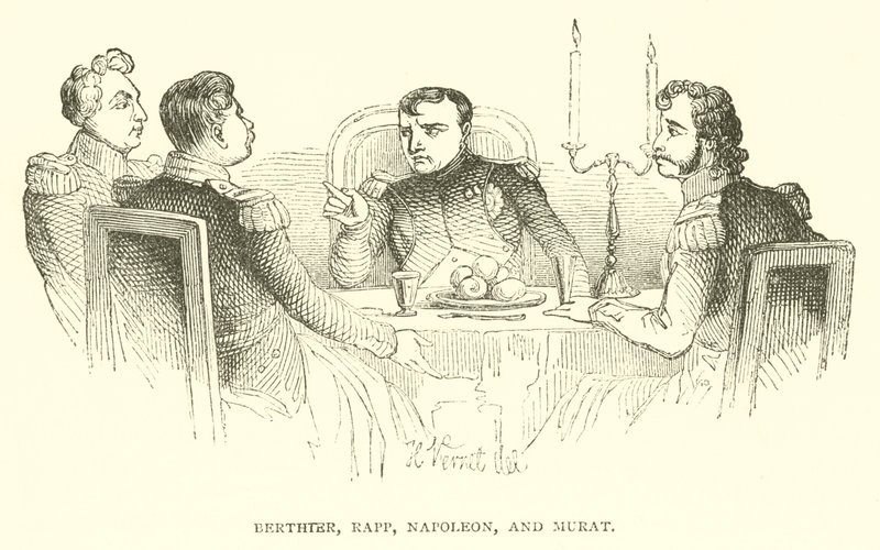 Berthter, Rapp, Napoleon a Murat (rytina) od French School