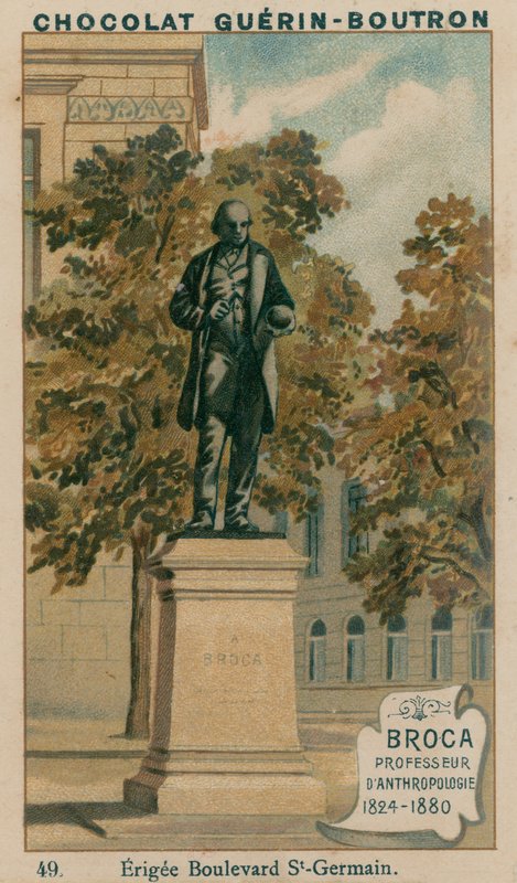 Broca, profesor antropologie, 1824-1880, Erigee Boulevard St-Germain od French School