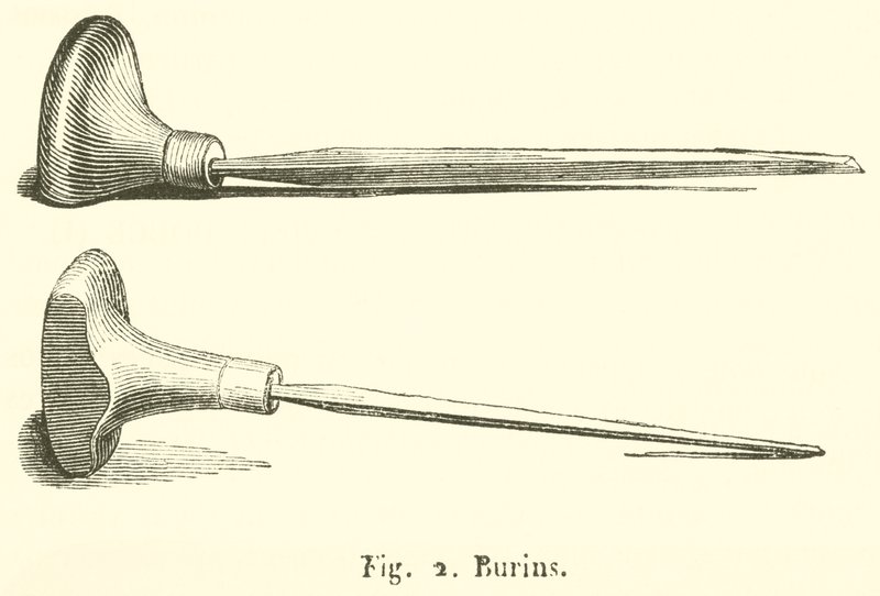 Burins (rytina) od French School
