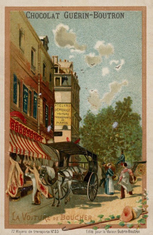 Řeznický vůz (chromolitho) od French School