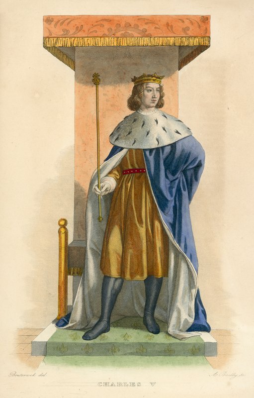 Karel V. (barevná rytina) od French School