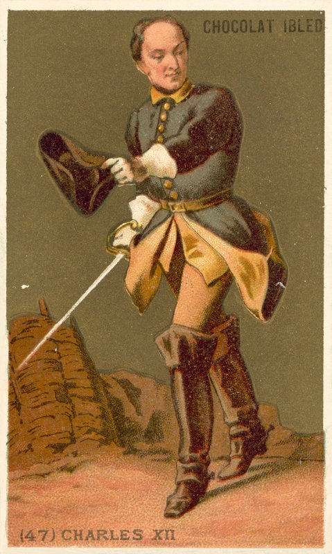 Karel XII. Švédský (chromolitho) od French School