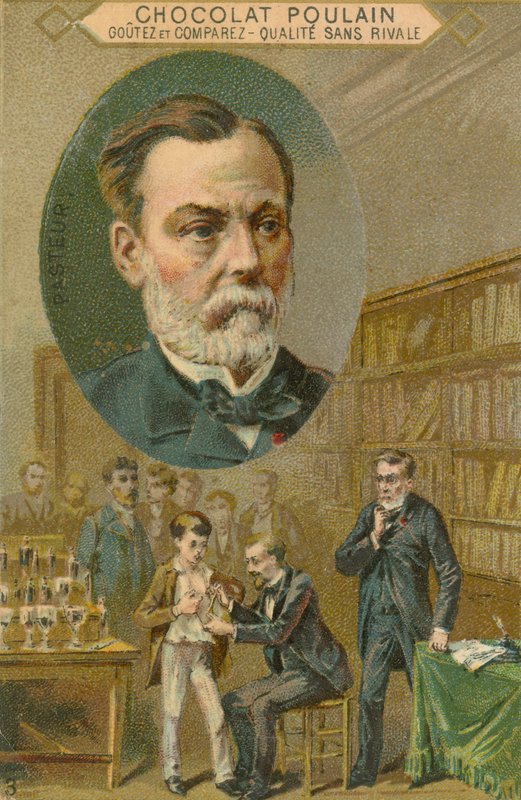Obchodní karta Chocolate Poulain, Louis Pasteur od French School