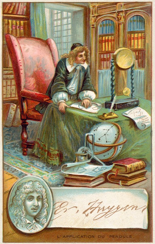 Christiaan Huygens , holandský matematik a vědec (chromolitho) od French School