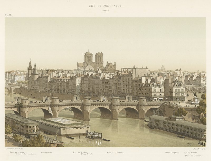 Město a Pont-Neuf, 1840 od French School
