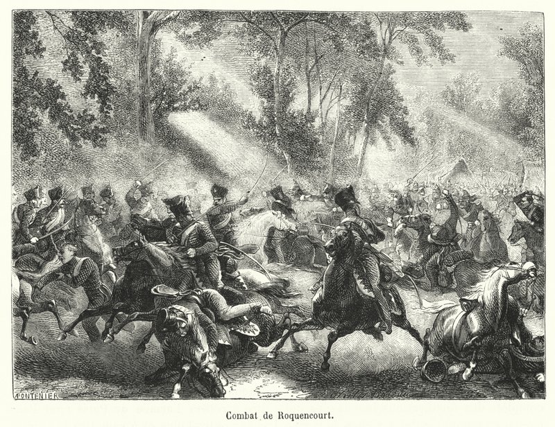 Combat de Roquencourt (rytina) od French School