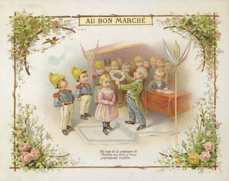 Korunovat dívka s prstenem květin od French School