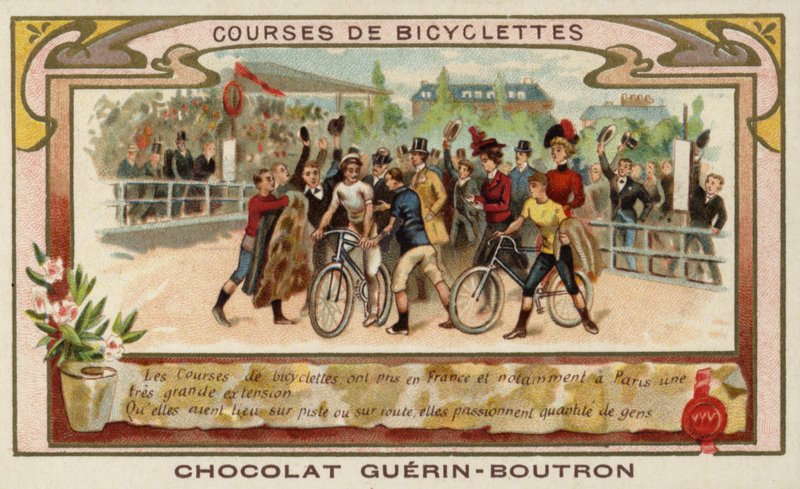 Cyklistické závody (chromolitho) od French School