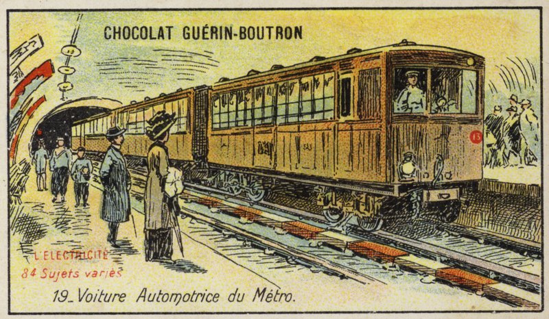Elektrický vlak metra (chromolitho) od French School